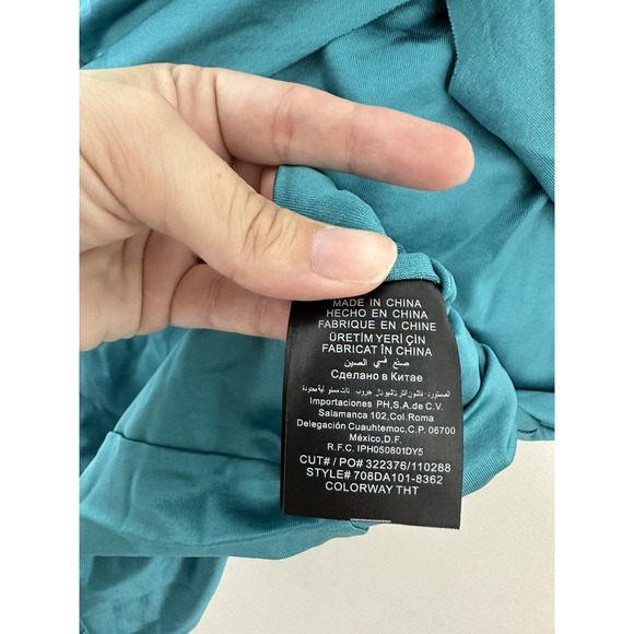 Bebe Womens Wrap And TWIST Glam Teal Shine Strappy DRESS SIZE Medium New - Picture 4 of 12